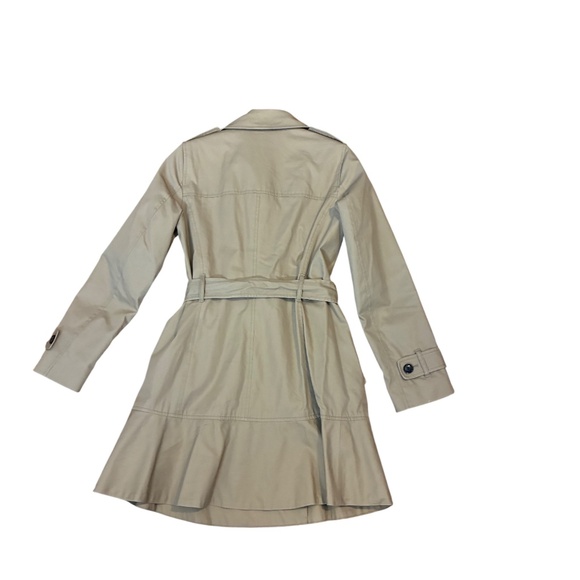 Banana Republic Flounce Hem Trench Coat | Red Lining | Size S - Picture 2 of 9